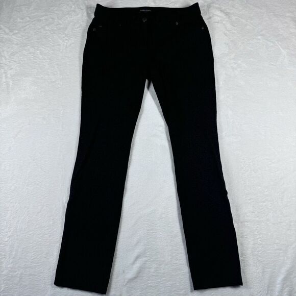 Eileen Fisher Denim - Eileen Fisher Black & Gray Damask Ponte‎ Knit Slim Skinny Pants 2